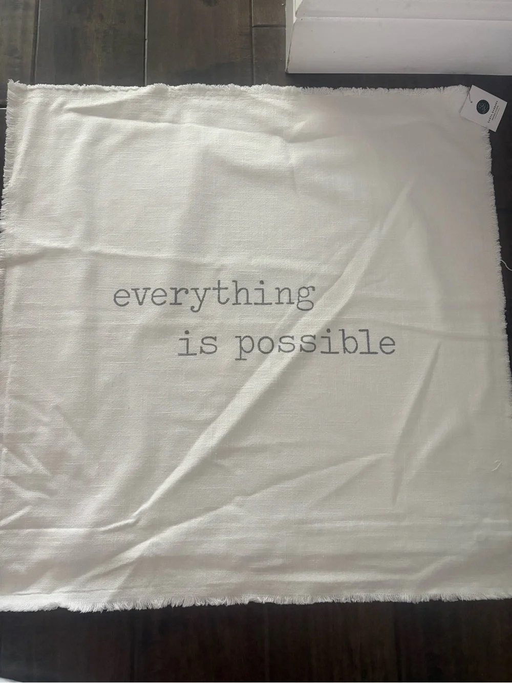 Everything Is Possible White Decorative Euro pillow cover, 26”x26”